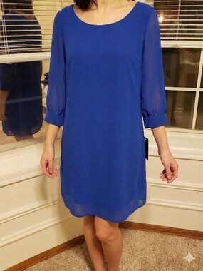 NWT Big Strike USA sz large blue Criss Cross Back Dress